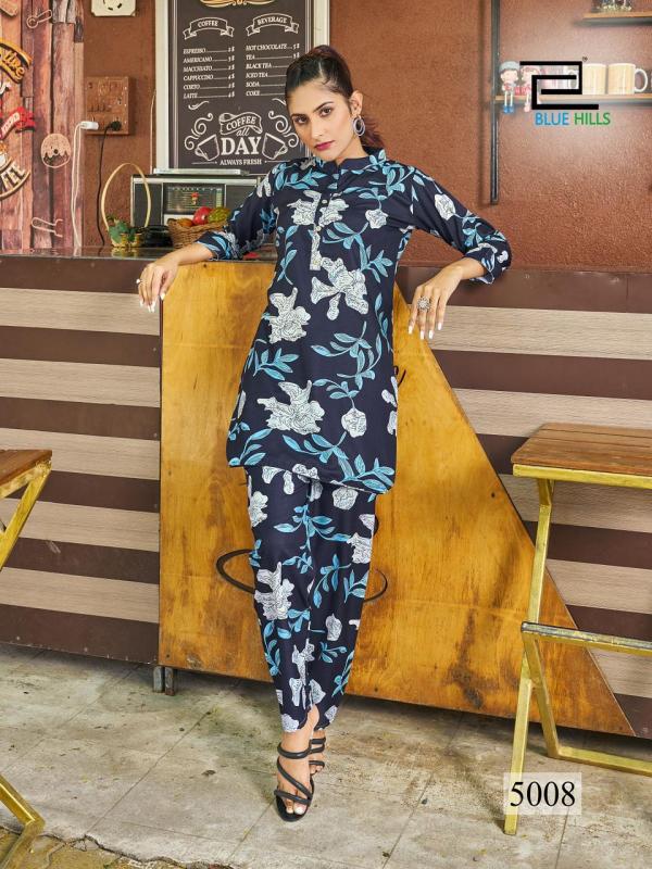 Blue Hills Airport Look Vol 5 linen Digital Printed Kurti With Bottom